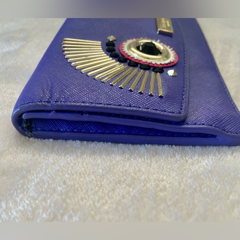KATE SPADE "Monster" Face Liana in Vibrant Purple Long Wallet (RARE) - Picture 4 of 10